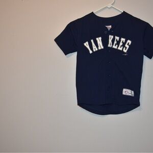 MLB Yankees Blue Jersey Athletic Top